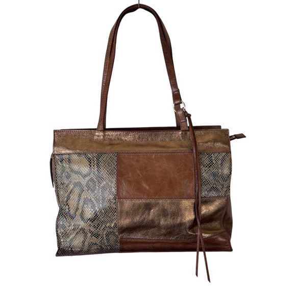 Hobo The Original Patchwork Python Mixed Panel Leather Journey Shoulder Tote Bag - Picture 1 of 10